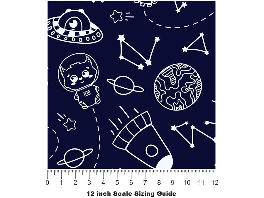 Galactic Quest Science Fiction Vinyl Film Pattern Size 12 inch Scale~Rwraps Galactic Quest Science Fiction Sizing Chart~2