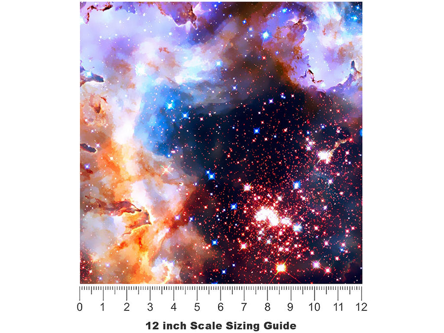 Galaxy Dust Science Fiction Vinyl Film Pattern Size 12 inch Scale~Rwraps Galaxy Dust Science Fiction Sizing Chart~2