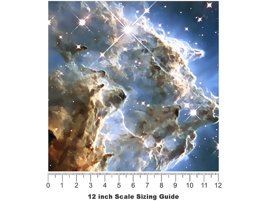 Galaxy Sky Science Fiction Vinyl Film Pattern Size 12 inch Scale~Rwraps Galaxy Sky Science Fiction Sizing Chart~2