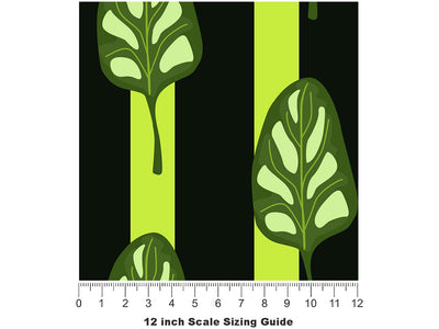 Galilean Spinach Vegetable Vinyl Film Pattern Size 12 inch Scale~Rwraps Galilean Spinach Vegetable Sizing Chart~2