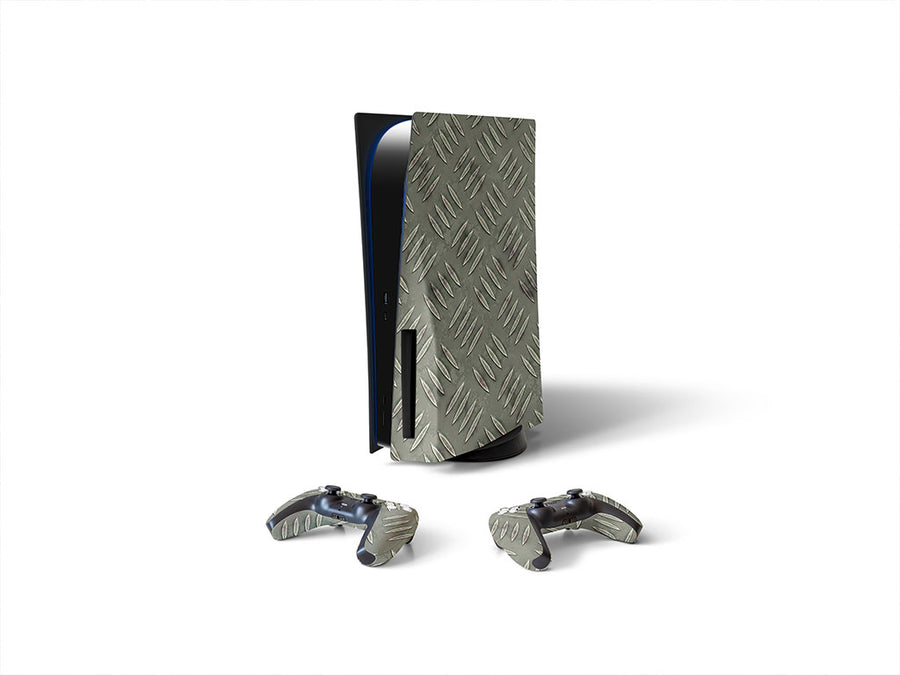 galvanized green diamond plate Sony PS5 DIY Skin