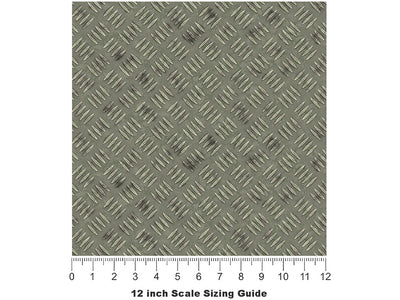 Galvanized Green Diamond Plate Vinyl Film Pattern Size 12 inch Scale~Rwraps Galvanized Green Sizing Chart~2