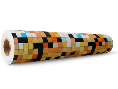 Gamboge Structures Mosaic Wrap Film Wholesale Roll~Rwraps Series 914 Digitally Printed Vinyl Roll~5