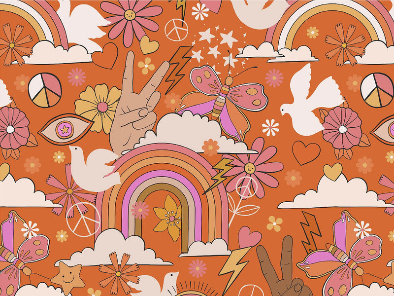 Garden Birds Retro Vinyl Wrap Pattern~Rwraps Series 914 Digitally Printed Vinyl Wrap~0