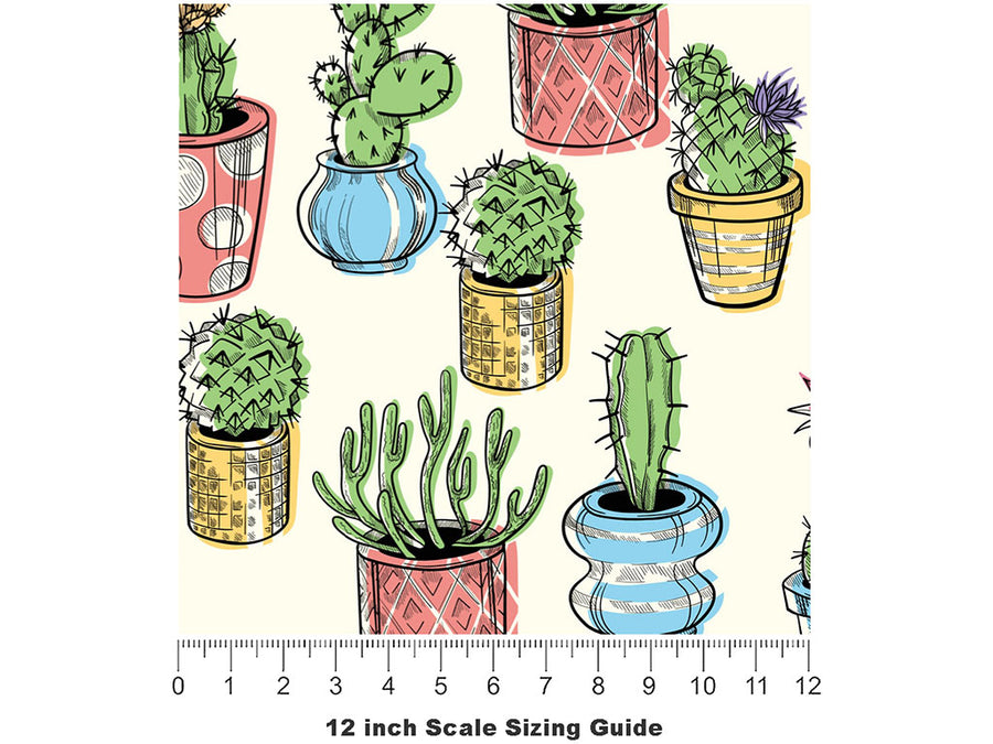 Garden Supply Cacti Vinyl Film Pattern Size 12 inch Scale~Rwraps Garden Supply Cacti Sizing Chart~2