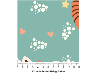 Gazing Out Animal Vinyl Film Pattern Size 12 inch Scale~Rwraps Gazing Out Animal Sizing Chart~2