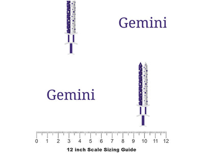 Gemini Swords Astrology Vinyl Film Pattern Size 12 inch Scale~Rwraps Gemini Swords Astrology Sizing Chart~2