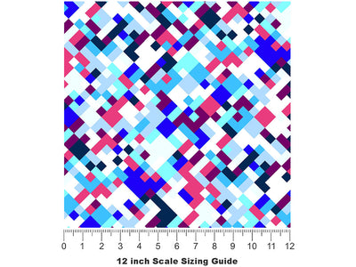 Gender Reveal Pixel Vinyl Film Pattern Size 12 inch Scale~Rwraps Gender Reveal Pixel Sizing Chart~2