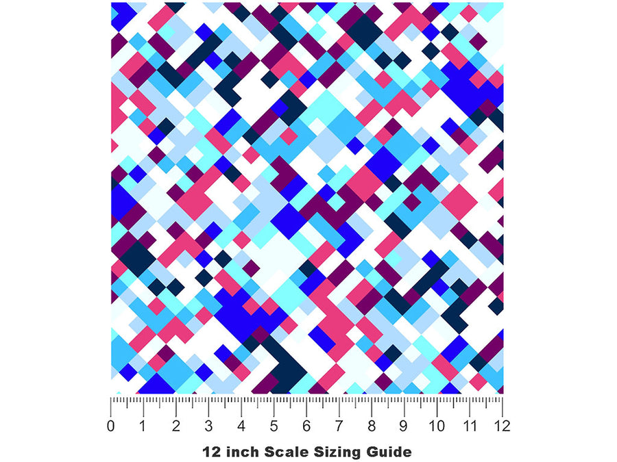 Gender Reveal Pixel Vinyl Film Pattern Size 12 inch Scale~Rwraps Gender Reveal Pixel Sizing Chart~2