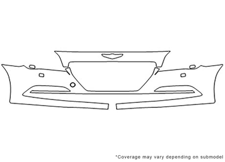 g80 3M Clear Bra Bumper Precut PPF Diagram