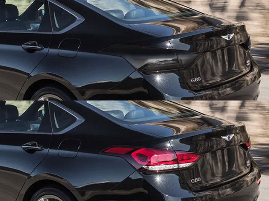 g80 Before and After Smoked Taillights