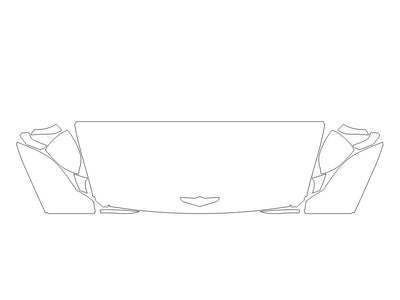 g80 3M Clear Bra Hood Precut PPF Diagram