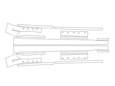 g80 3M Clear Bra Door Cup Precut PPF Diagram