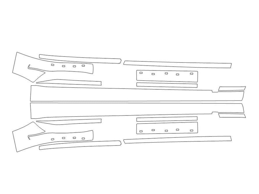 g80 3M Clear Bra Door Cup Precut PPF Diagram