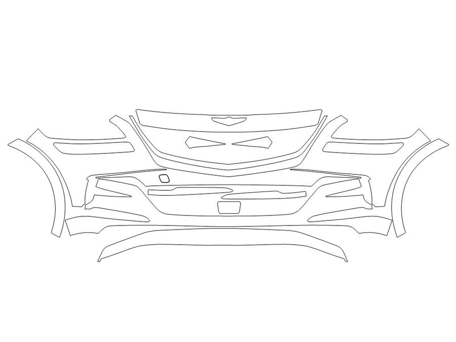 gv80 Avery Dennison Clear Bra Bumper Precut PPF Diagram