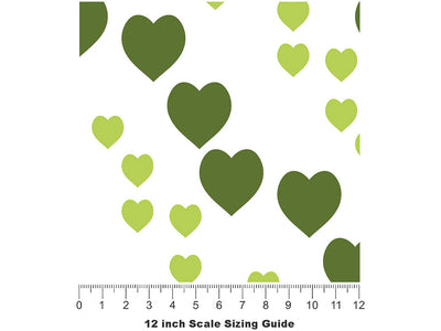 Gentle Fall Heart Vinyl Film Pattern Size 12 inch Scale~Rwraps Gentle Fall Heart Sizing Chart~2