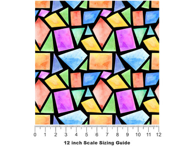 Geometric Menagerie Mosaic Vinyl Film Pattern Size 12 inch Scale~Rwraps Geometric Menagerie Mosaic Sizing Chart~2