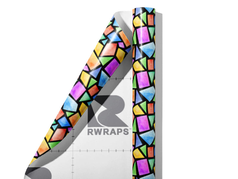 Geometric Menagerie Mosaic Wrap Film Sheets~Rwraps Series 914 Geometric Menagerie Mosaic Scrolled Sheet~3