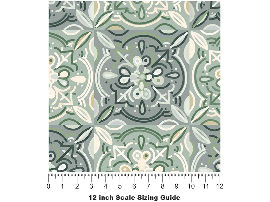 Gerbera Daisy Tile Vinyl Film Pattern Size 12 inch Scale~Rwraps Gerbera Daisy Tile Sizing Chart~3