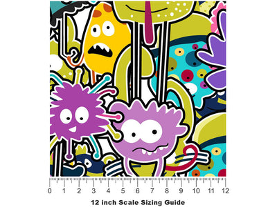 Germophobe  Sticker Bomb Vinyl Film Pattern Size 12 inch Scale~Rwraps Germophobe  Sticker Bomb Sizing Chart~3