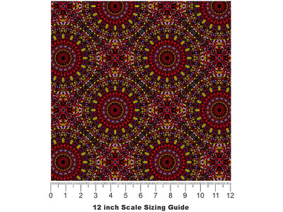 Getting Mad Mosaic Vinyl Film Pattern Size 12 inch Scale~Rwraps Getting Mad Mosaic Sizing Chart~2