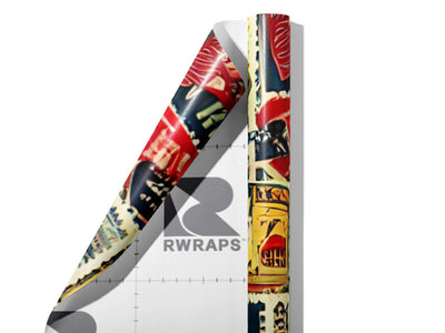 Ghostly Adverts Sticker Bomb Wrap Film Sheets~Rwraps Series 914 Ghostly Adverts Sticker Bomb Scrolled Sheet~4