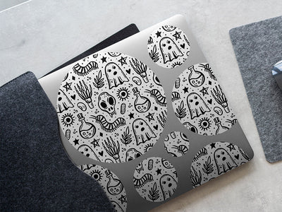 ghostly pale horror DIY Laptop Stickers