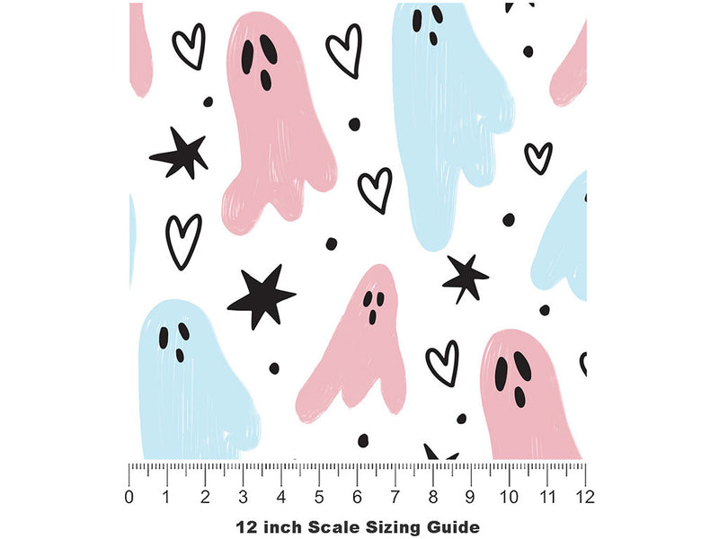 Girly Ghosties Halloween Vinyl Film Pattern Size 12 inch Scale~Rwraps Girly Ghosties Halloween Sizing Chart~2