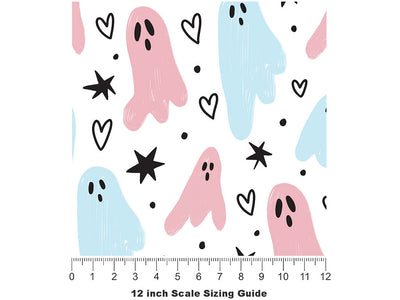 Girly Ghosties Halloween Vinyl Film Pattern Size 12 inch Scale~Rwraps Girly Ghosties Halloween Sizing Chart~2