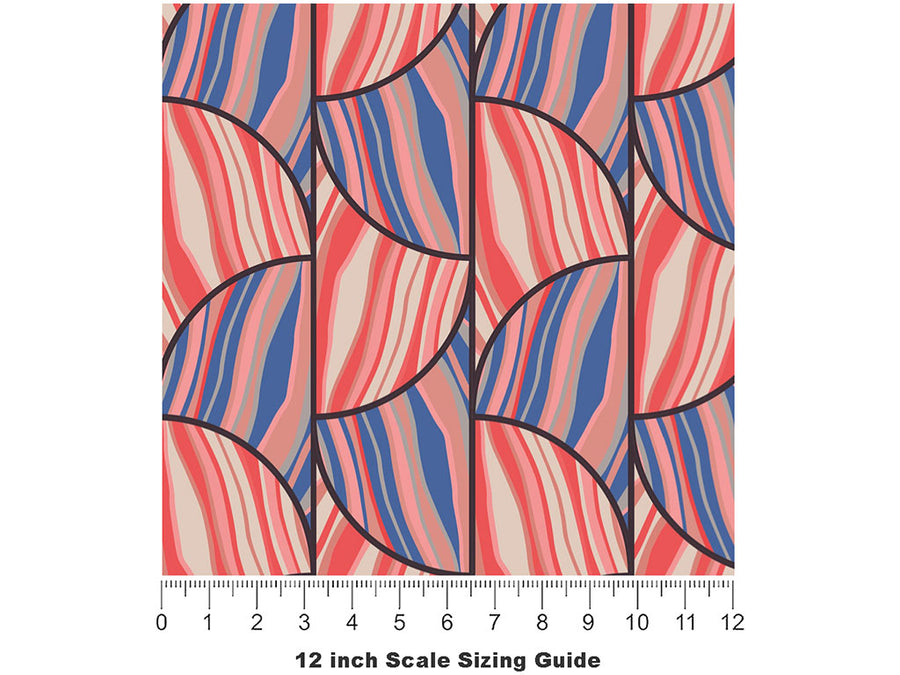 Give and Take Art Deco Vinyl Film Pattern Size 12 inch Scale~Rwraps Give and Take Art Deco Sizing Chart~2