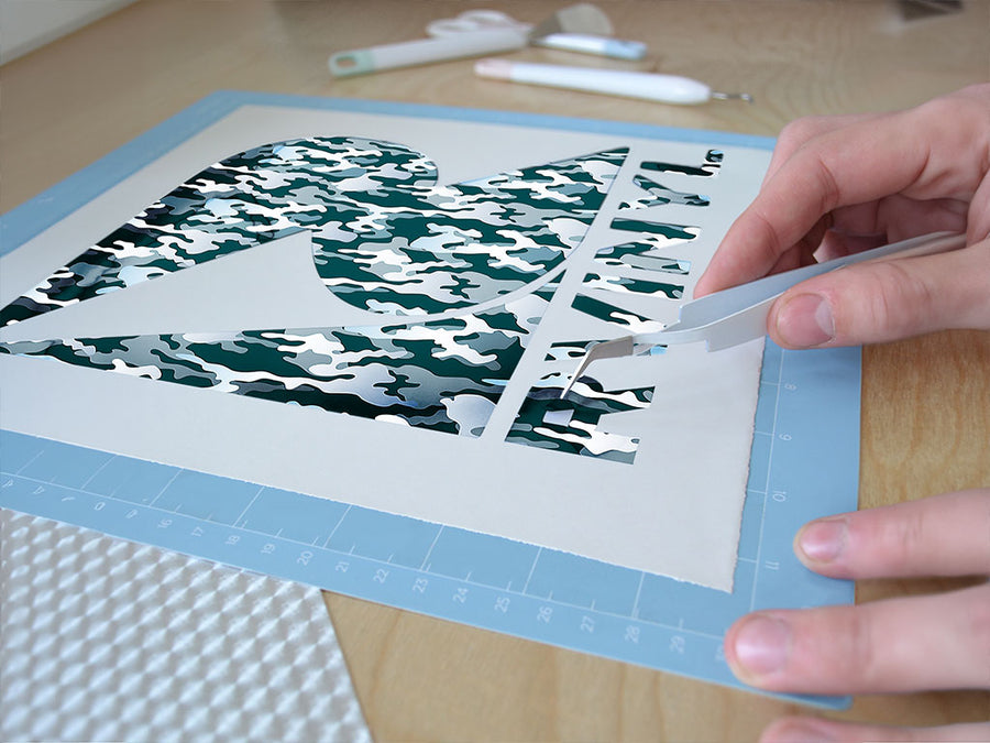 glacier flecktarn camouflage Easy Weed Craft Vinyl