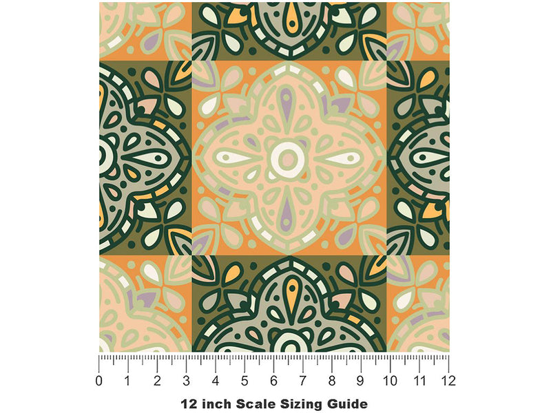 Gladiolus Tile Vinyl Film Pattern Size 12 inch Scale~Rwraps Gladiolus Tile Sizing Chart~3