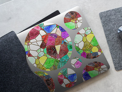 glass agglomeration mosaic DIY Laptop Stickers
