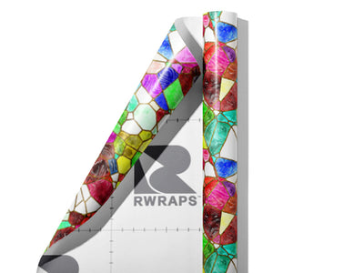 Glass Agglomeration Mosaic Wrap Film Sheets~Rwraps Series 914 Glass Agglomeration Mosaic Scrolled Sheet~3