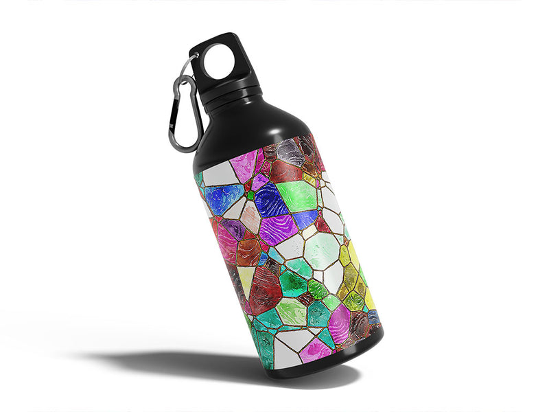 glass agglomeration mosaic Water Bottle DIY Stickers