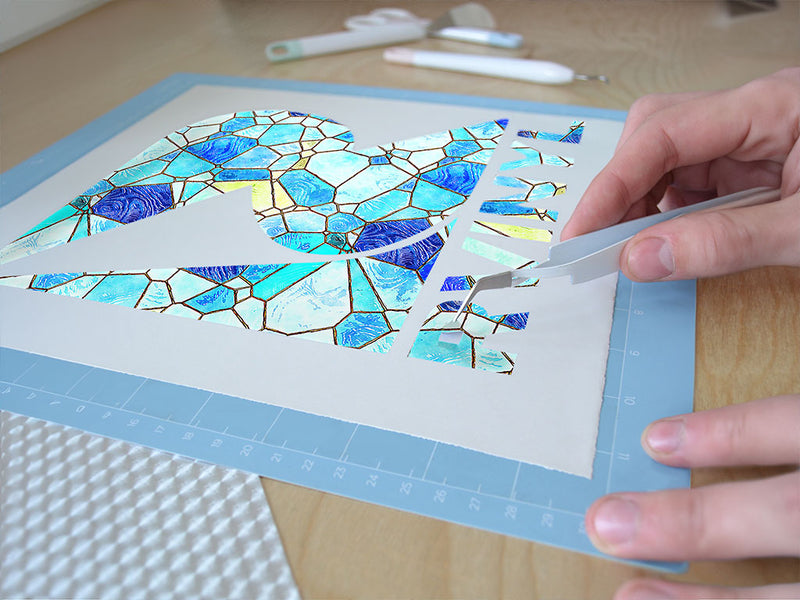 glass ocean mosaic Easy Weed Craft Vinyl