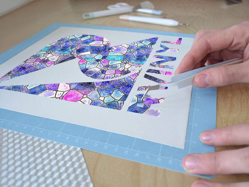 glass riverbed mosaic Easy Weed Craft Vinyl