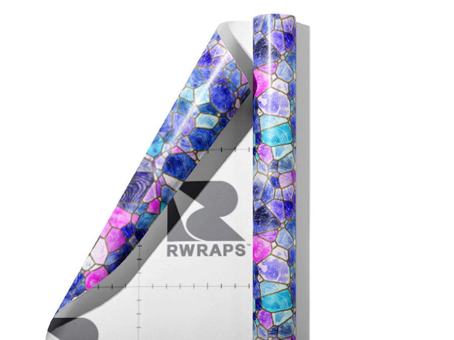 Glass Riverbed Mosaic Wrap Film Sheets~Rwraps Series 914 Glass Riverbed Mosaic Scrolled Sheet~3