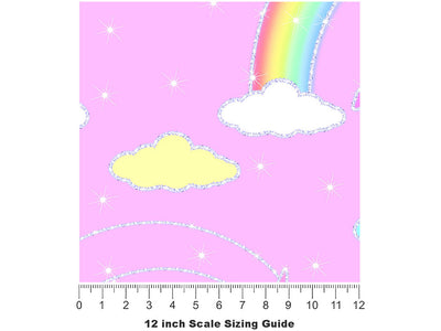 Glittery Freedom Fantasy Vinyl Film Pattern Size 12 inch Scale~Rwraps Glittery Freedom Fantasy Sizing Chart~2