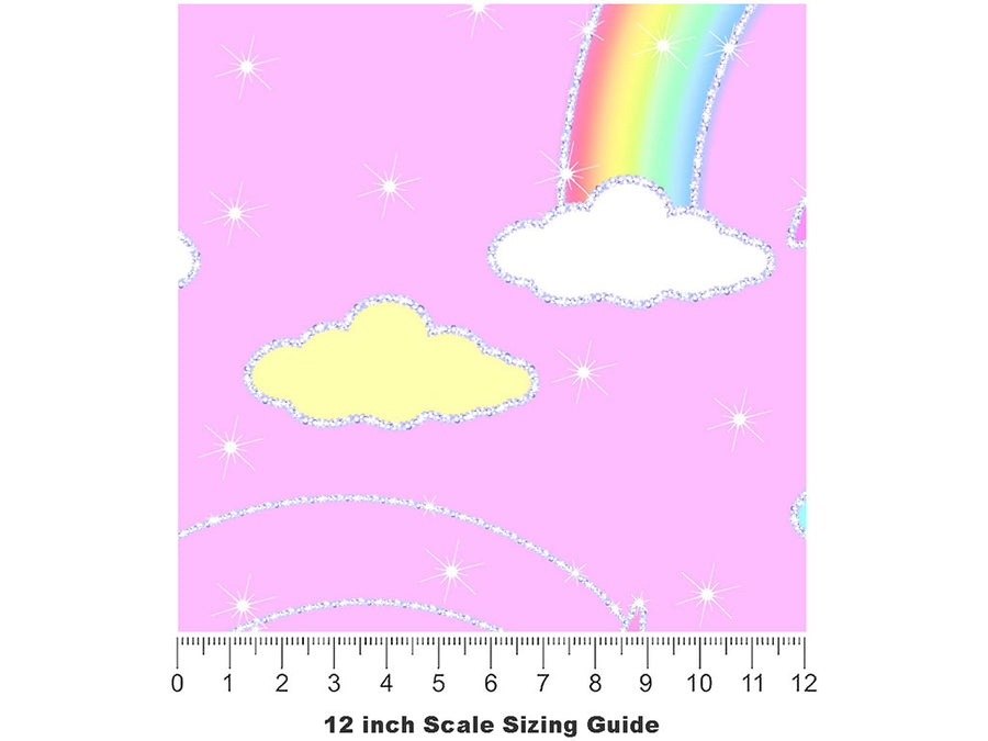 Glittery Freedom Fantasy Vinyl Film Pattern Size 12 inch Scale~Rwraps Glittery Freedom Fantasy Sizing Chart~2