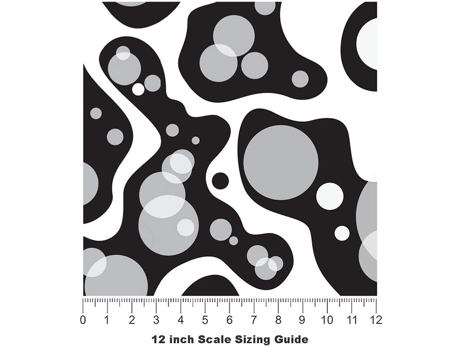 Globular Puddles Abstract Vinyl Film Pattern Size 12 inch Scale~Rwraps Globular Puddles Abstract Sizing Chart~2