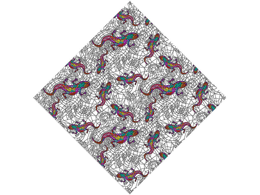 Glowing Geckos Stained Glass Vinyl Wrap Pattern