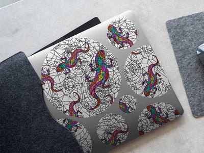 glowing geckos stained glass DIY Laptop Stickers