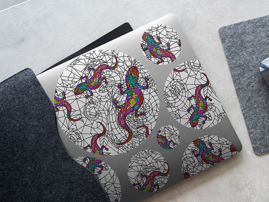 glowing geckos stained glass DIY Laptop Stickers
