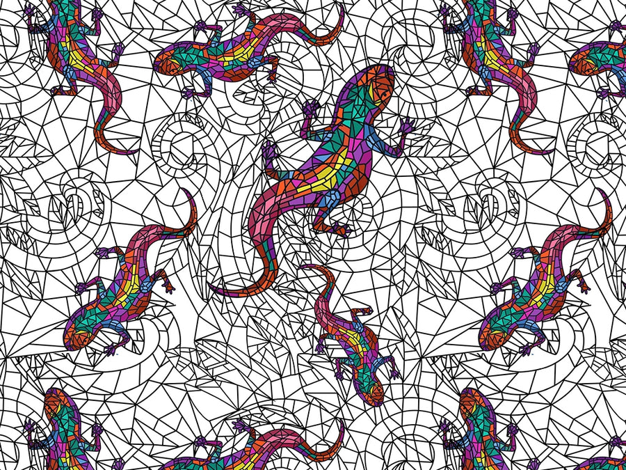 Glowing Geckos Stained Glass Vinyl Wrap Pattern~Rwraps Series 914 Digitally Printed Vinyl Wrap~0