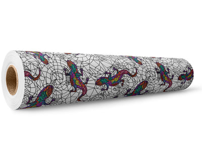 Glowing Geckos Stained Glass Wrap Film Wholesale Roll~Rwraps Series 914 Digitally Printed Vinyl Roll~5