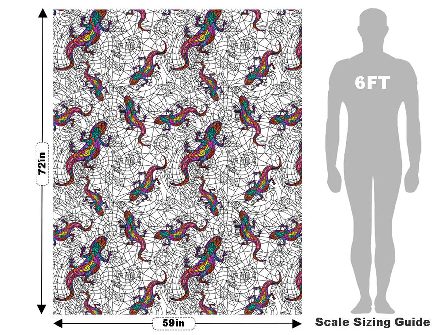 Glowing Geckos Stained Glass Vehicle Wrap Scale~Rwraps Series 914 Glowing Geckos Stained Glass Measurements~1
