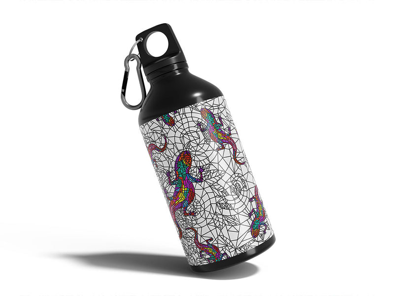 glowing geckos stained glass Water Bottle DIY Stickers