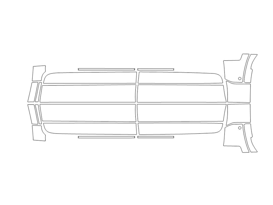 acadia 3M Clear Bra Door Cup Precut PPF Diagram