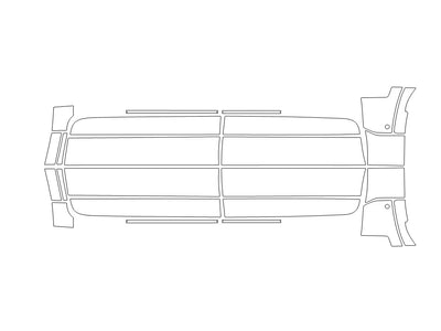 acadia Avery Dennison Clear Bra Door Cup Precut PPF Diagram
